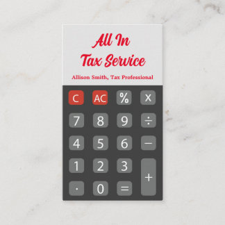 Red Calculator Tax Service Visitenkarte