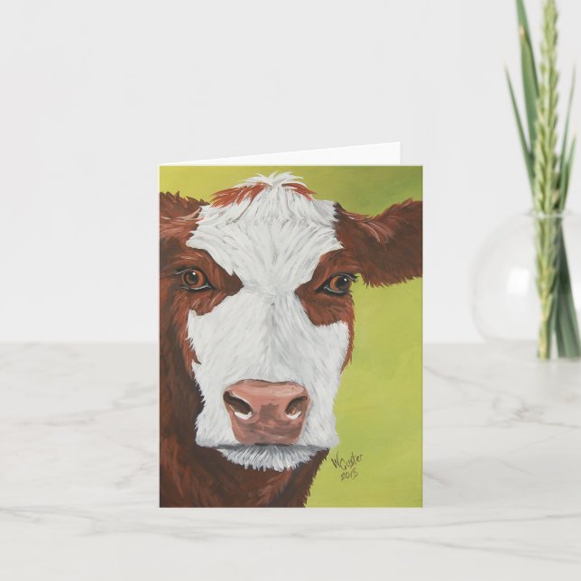 Red Calf Folded Card Ankündigung (Vorderseite)