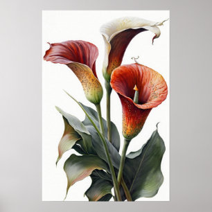 Red Calles Lilies Lily Blume Art Pseudonym Poster