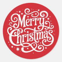 Red Calligraphy Merry Christmas Envelope Seal