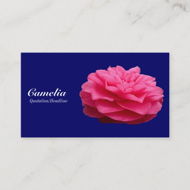 Red Camelia - Navy Blue 000066 Visitenkarte (Vorderseite)
