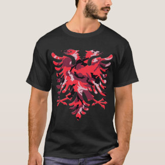 Red Camo Albanian Eagle 3D T-Shirt