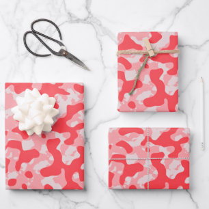 Red Camouflage Camouflage Geschenkpapier Set