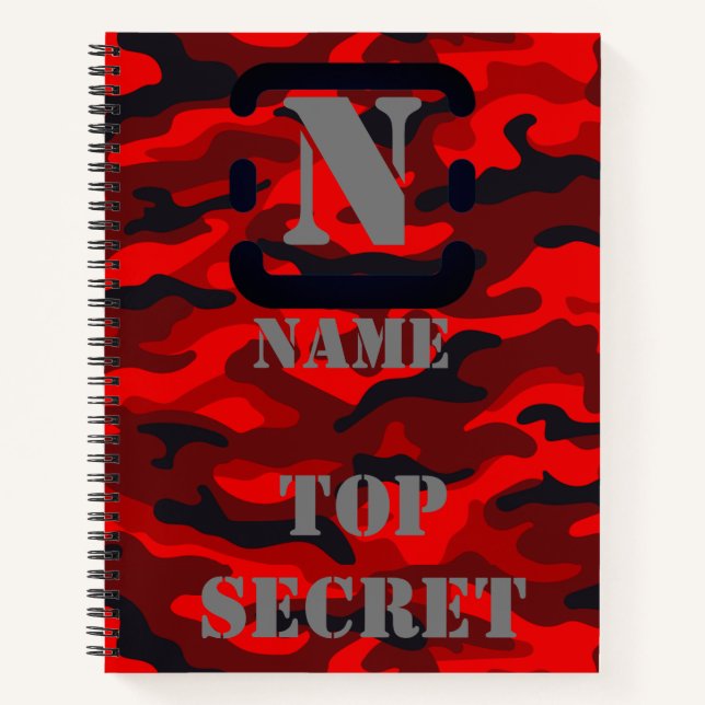 Red Camouflage Notebook Notizbuch (Vorderseite)