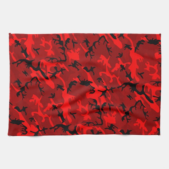 Red Camouflage Pattern Geschirrtuch (Horizontal)