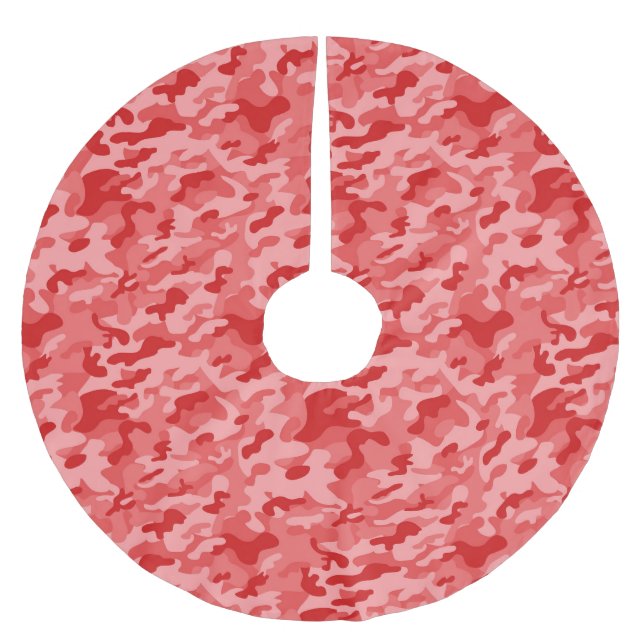 Red Camouflage - Weihnachtsbaumrock Polyester Weihnachtsbaumdecke (Vorderseite)