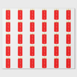 Red Candle Candle White Wrapping Paper Geschenkpapier