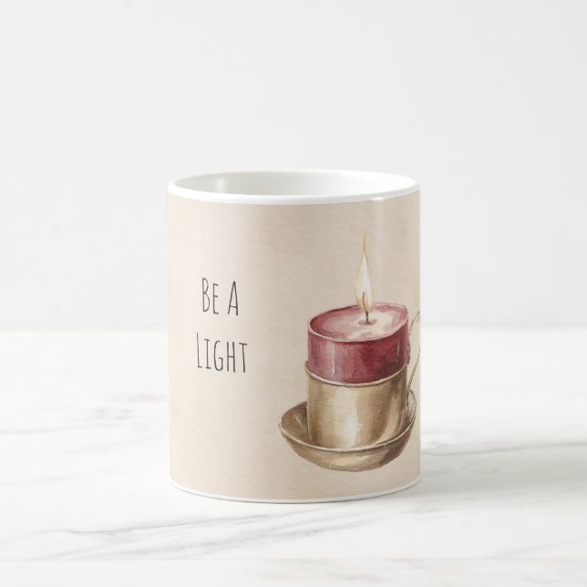 Red Candle in Gold Be A Light Kaffeetasse (Mittel)
