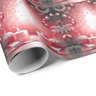 Red Candles Dekoration Weihnachtswrapping Papier Geschenkpapier