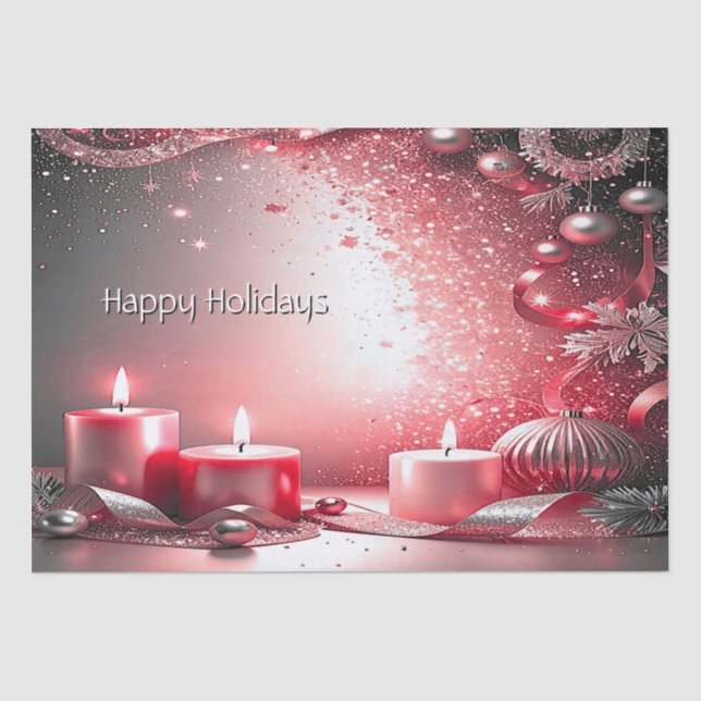 Red Candles Weihnachts-Weihnachtsartikel Seidenpapier (Vorderseite)
