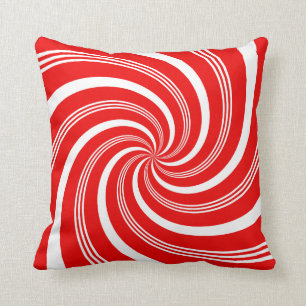 Red Candy Cane Twirl Kissen