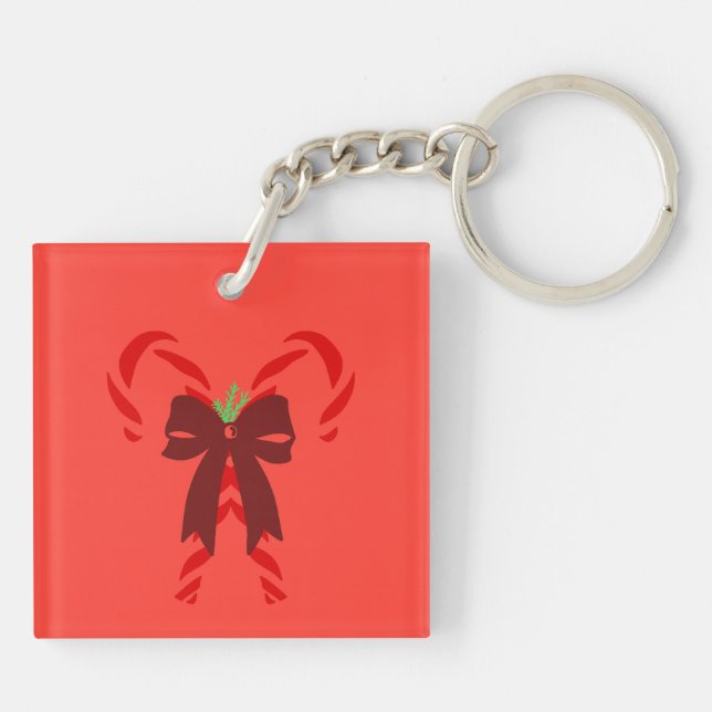Red Candy Canes with Pine Needles & Bow (Dos)