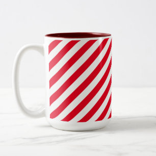 Red Candy Christmas Strip Zweifarbige Tasse