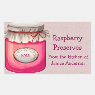 Red Canning Jar Design Canning Label Rechteckiger Aufkleber