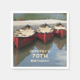Red Canoes 70. Geburtstagspartei Namenspapier Serviette