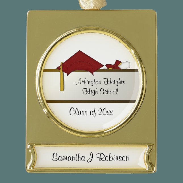Red Cap Graduation Banner Ornament (Von Creator hochgeladen)