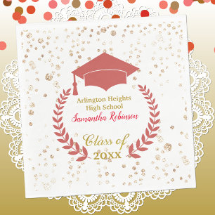 Red Cap und Laurel Graduation Party Napkins Serviette