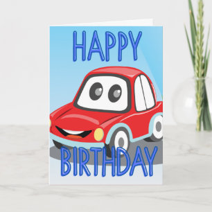 RED CAR BIRTHDAY CARD KARTE
