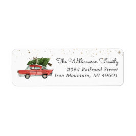 Red Car | Christmas Return Address Label