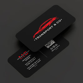 Red Car Driver Autos Care Transport Modernes Black Visitenkarte