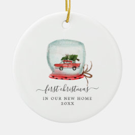 Red Car | Erste Weihnachts-Zuhause Keramik Ornament
