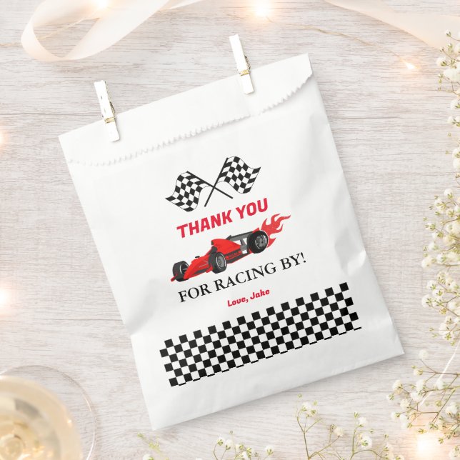 Red Car Race Baby Dusche Geschenktütchen (Ausgeschnitten)