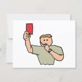 Red Card Football Schiedsrichter Postkarte