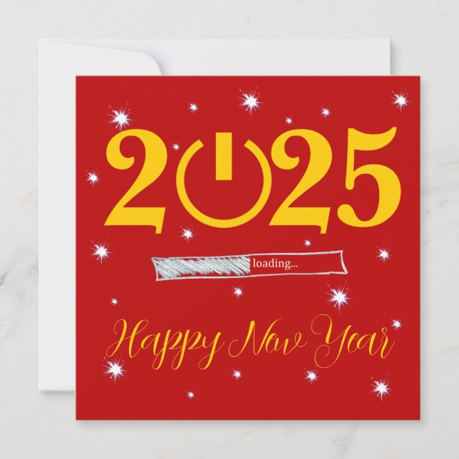 Red Card Happy new Year Mitteilungskarte (Vorderseite)