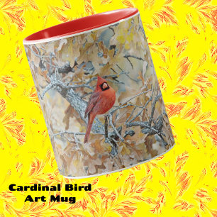 Red Cardinal Bird à Tree Art Mug Cup