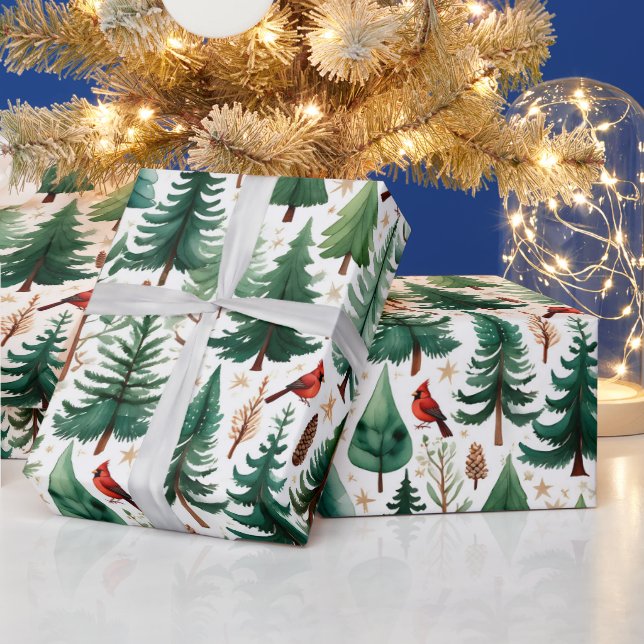 Red Cardinal Christmas Bird Holiday Geschenkpapier (Feiertage)