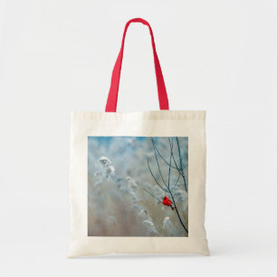 Red Cardinal in Winter Nature Foto von Christmas Tragetasche