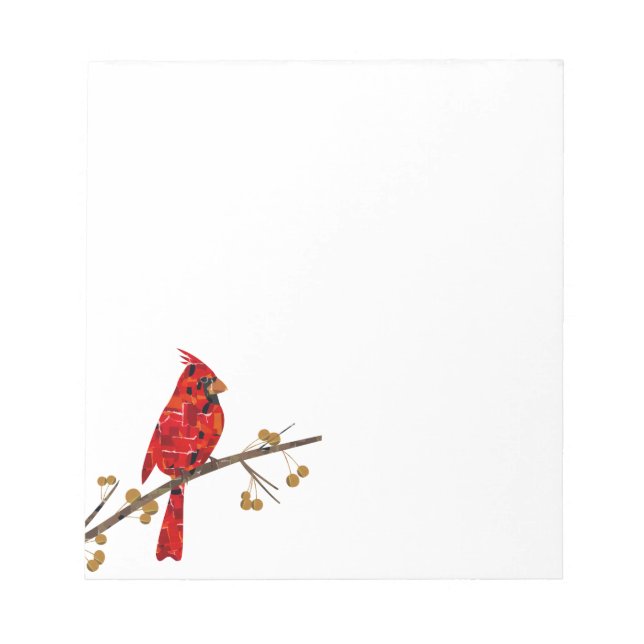 Red Cardinal , the bird of Christmas Notizblock (Vorderseite)