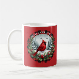Red Cardinal with Holly Berries Kaffeetasse