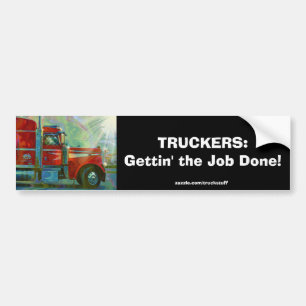 RED CARGO TRUCK BIG RIG TRUCKERS Autoaufkleber