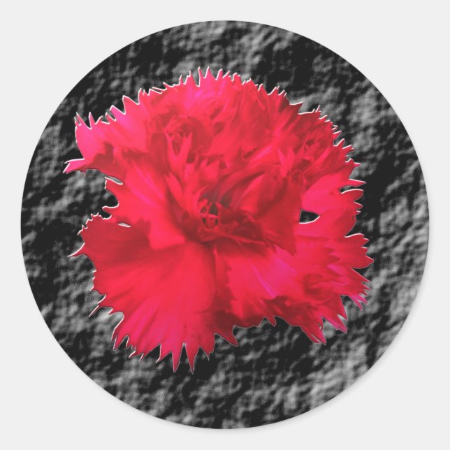 Red Carnation Floral Fantsay Aufkleber (Vorderseite)