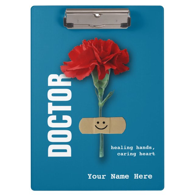 Red Carnation Individuelle Name Zwischenablage für Klemmbrett (Vorderseite)