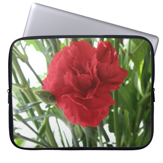 Red Carnation Laptop Bag Laptopschutzhülle (Vorderseite)