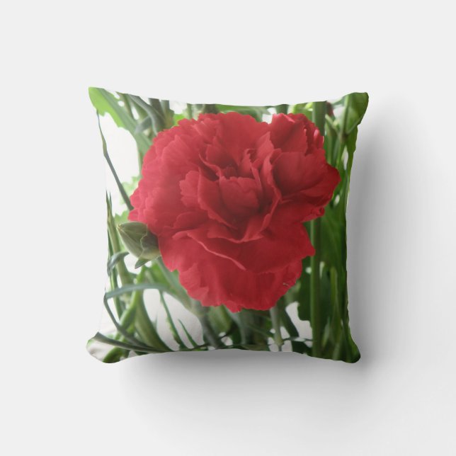 Red Carnation Pillow Kissen (Vorderseite)