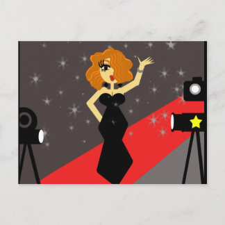 Red Carpet Diva Postcard Postkarte