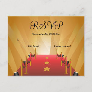 Red Carpet Hollywood Star Bat Mitzvah UAWG RSVP Karte