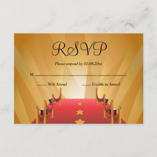 Red Carpet Hollywood Star Bat Mitzvah UAWG RSVP Karte