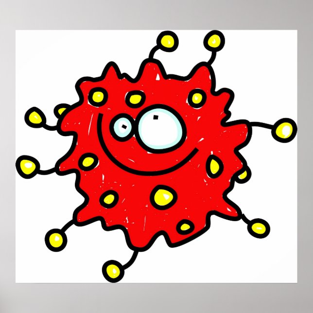 Red Cartoon Germ Poster (Vorne)