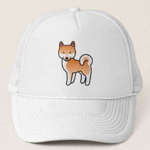 Red Cartoon Shiba Inu Truckerkappe