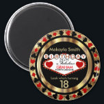 Red Casino Poker Chip Birthday Magnet<br><div class="desc">Red Casino Poker Chip Birthday Magnet ready for you to personalize. 📌If you need further customization, please click the "Click to Customize further" or "Customize or Edit Design" button and use our design tool to resize, rotate, change text color, add text and so much more. ⭐This Product is 100% Customizable....</div>