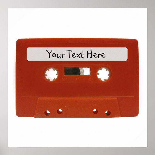 Red Cassette Tape individuell anpassbares Poster (Vorne)