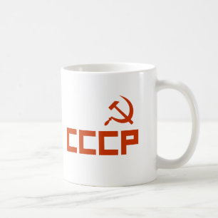 Red CCCP Hammer and Sickle Kaffeetasse