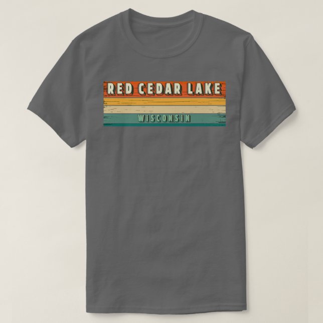 Red Cedar Lake Bootfischen Vintag  T-Shirt (Design vorne)