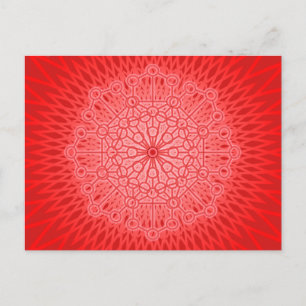 Red Chakra Mandala Sacred Geometry Postkarte