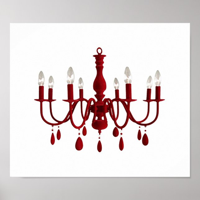 Red Chandelier ~ Poster / Print (Vorne)
