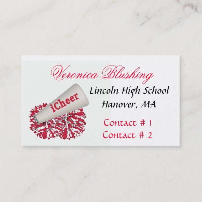 Red Cheader Business / Calling Card Telefonnummerkarte (Vorderseite)